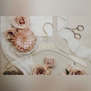 Bride Dress Acrylic Hanger in Gold Rose Gold